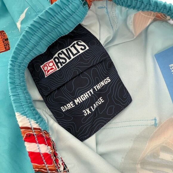 NWT RSVLTS Men's Lake Como Swim Trunks Hybrid Board Shorts Blue 3XL - Picture 6 of 11